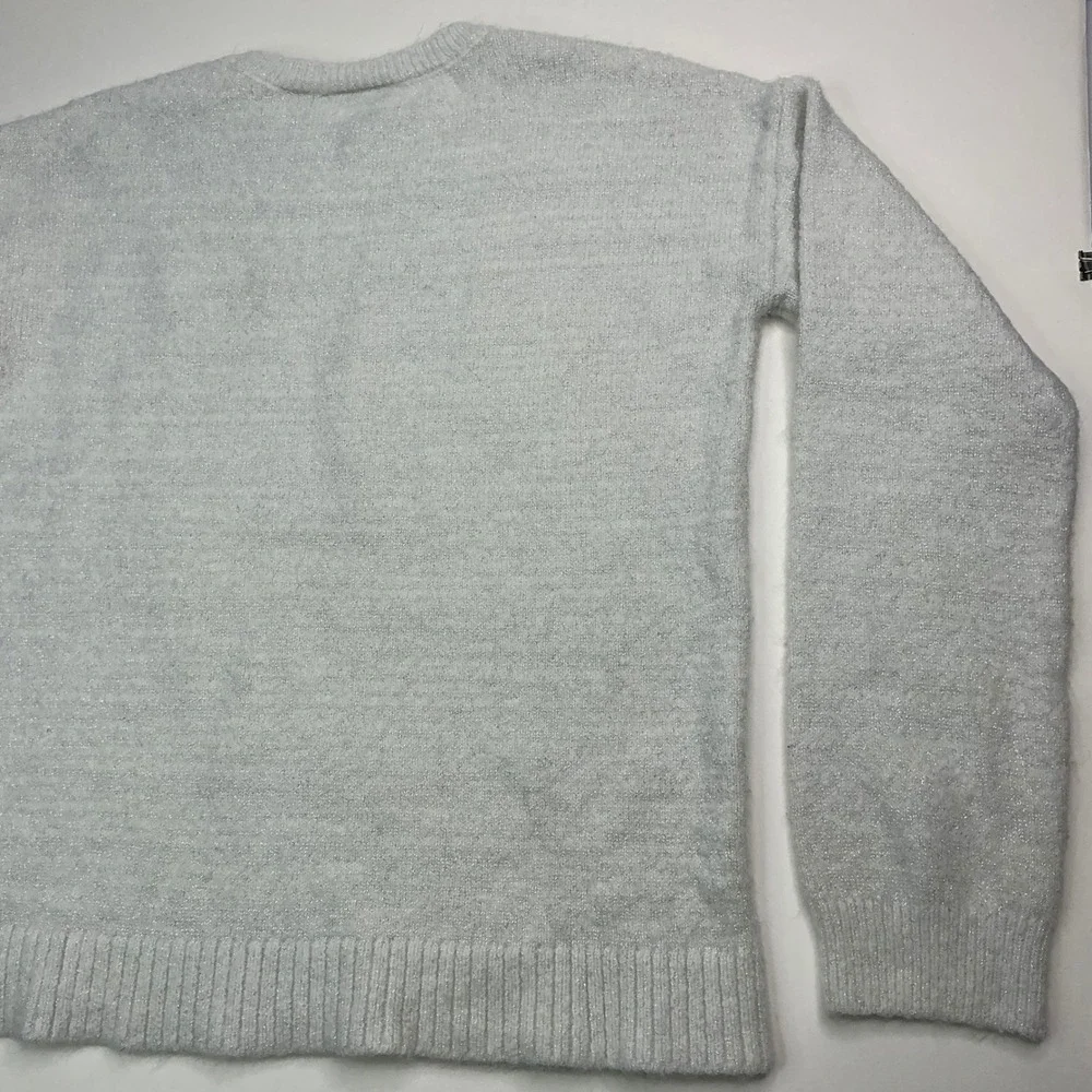 The Children's Place Grey Shimmer LOVE Sweater Girls Size 14 XL Rainbow Sequin